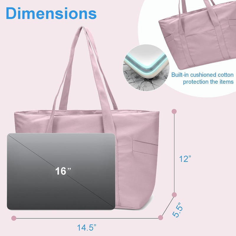 CTWWFS Tote Bag for Women, Travel Essentials Large Tote Bag with Zipper, Top Handle Handbag for Travel, Work - Image 5